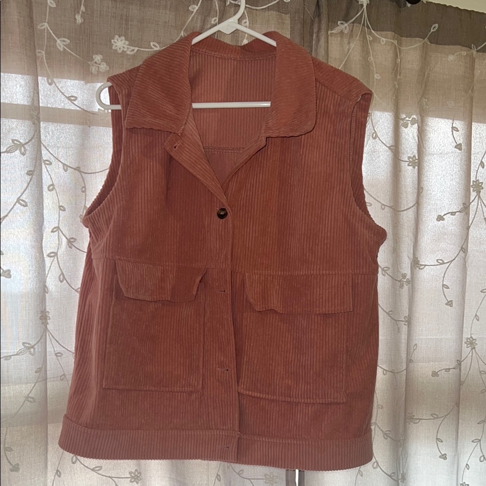 Women's Corduroy Vest - Brown